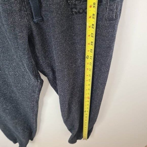 Roots Men Sweatpants Joggers Dark Gray Pockets Beaver Logo Size M - Picture 4 of 9